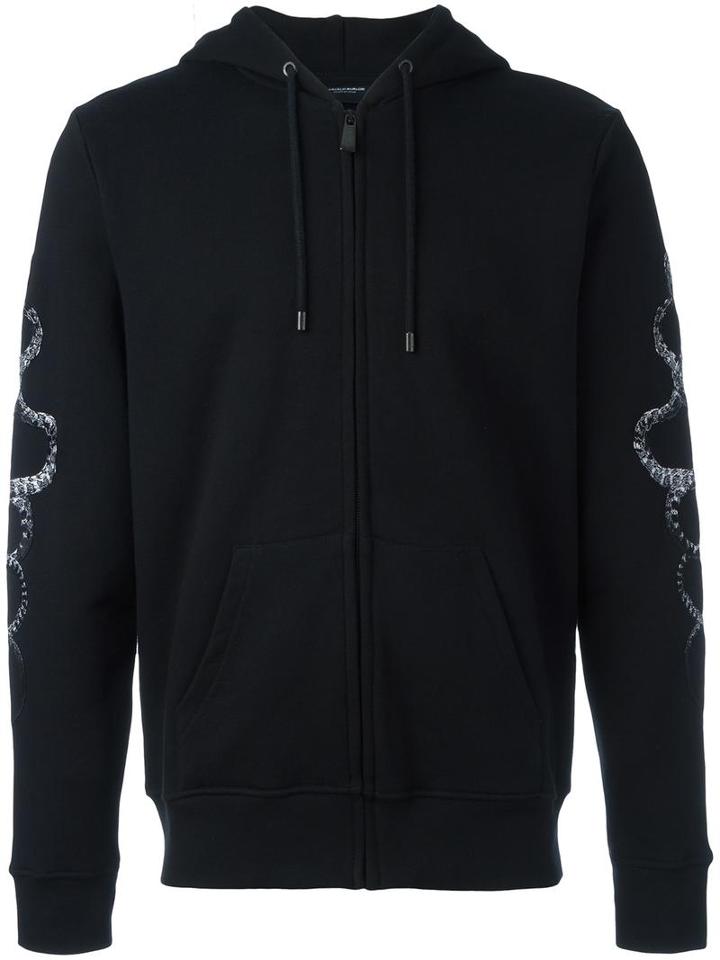 Marcelo Burlon County Of Milan Snake Embroidered Hoodie, Men's, Size: Small, Black, Cotton
