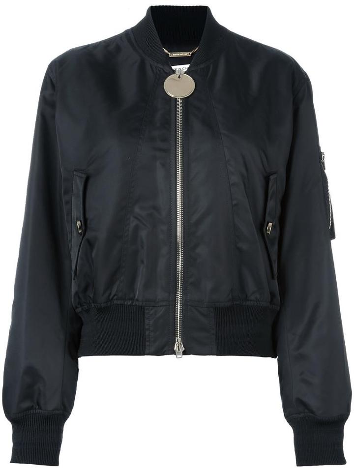 Givenchy Classic Bomber Jacket, Women's, Size: 44, Black, Polyamide/viscose/polyester