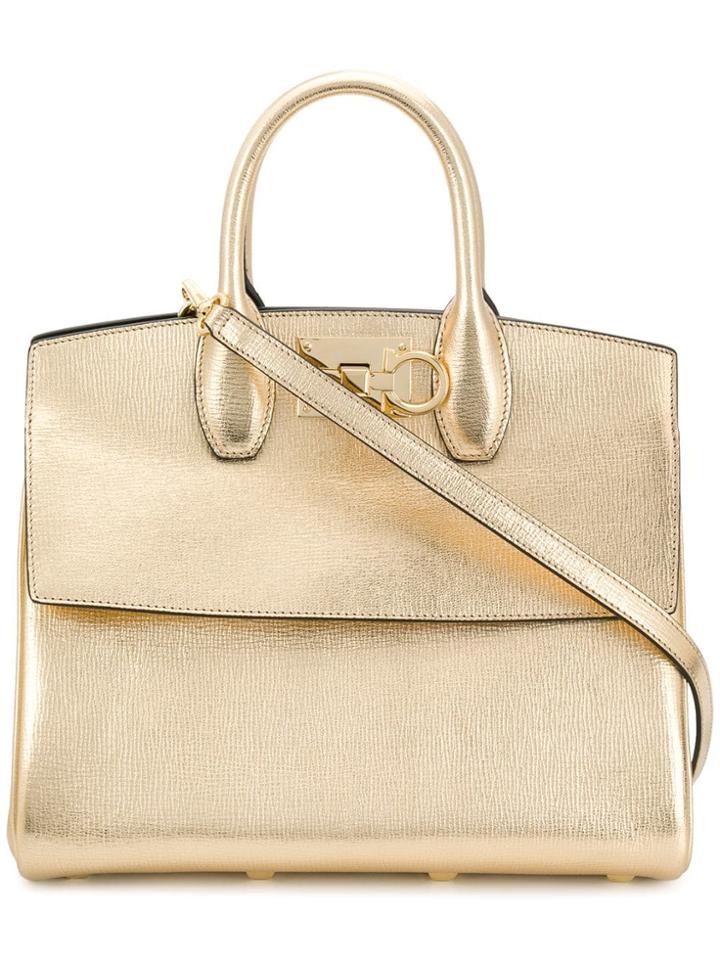 Salvatore Ferragamo The Studio Tote - Gold