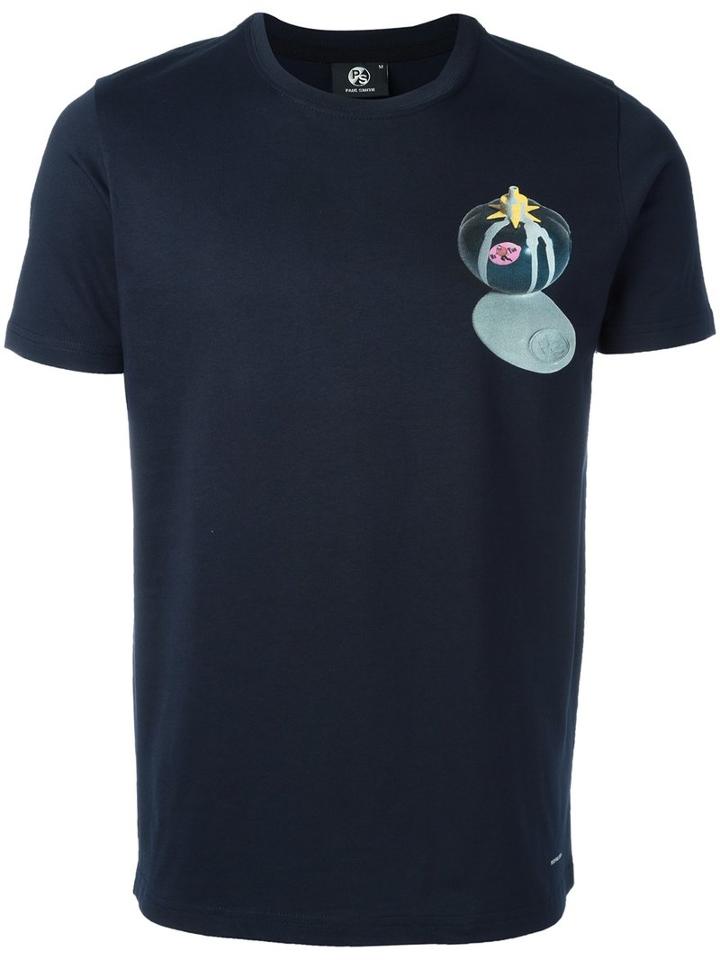 Ps By Paul Smith Printed T-shirt, Men's, Size: Xxl, Blue, Cotton