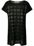 Issey Miyake - Grid Tulle Tunic - Women - Cotton - 2, Black, Cotton