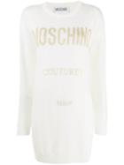 Moschino Logo Printed Knit Dress - White