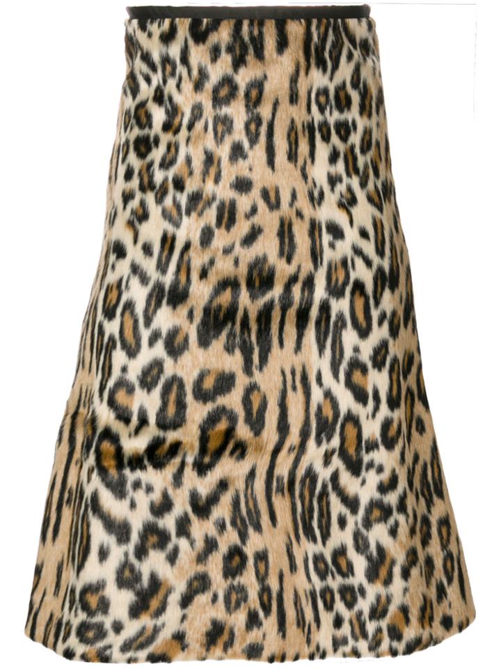 Paul Smith Leopard Print Textured Skirt - Brown