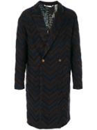 Etro Double Breasted Mohair Coat - Brown