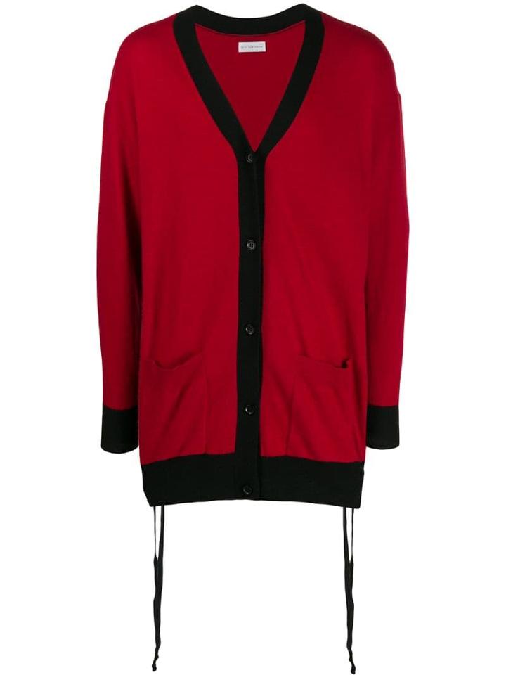 Faith Connexion Oversized V-neck Cardigan - Red