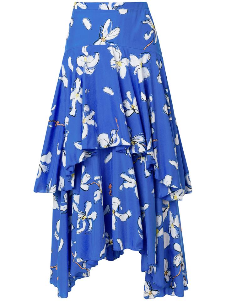 Isa Arfen Printed Ruffle Skirt - Blue