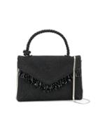 Dries Van Noten Mini Bag With Top Handle And Beaded Embellishment, Women's, Black, Leather/acrylic/polyester/brass
