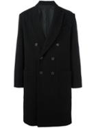 Ami Alexandre Mattiussi Oversized Double Breasted Coat, Men's, Size: 46, Black, Polyamide/wool/cotton/acetate