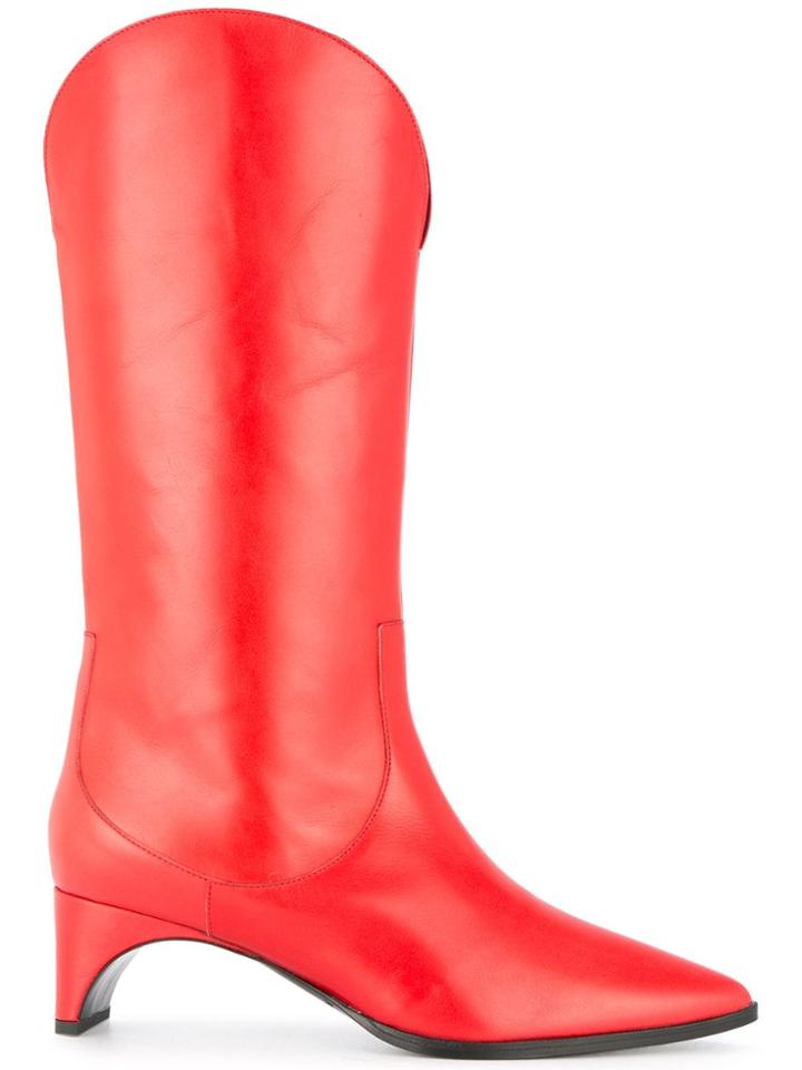 Pierre Hardy Knee High Boots - Red