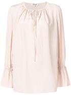 Dvf Diane Von Furstenberg Tie Detail Blouse - Pink & Purple
