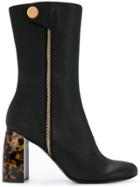Stella Mccartney Tortoiseshell-heel Boots - Black