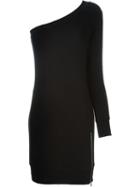 R13 Asymmetric Sweatshirt Dress, Women's, Size: Medium, Black, Cotton/lyocell