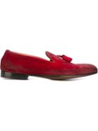 Doucal S Tassel Detail Slippers, Men's, Size: 44.5, Red, Suede/leather