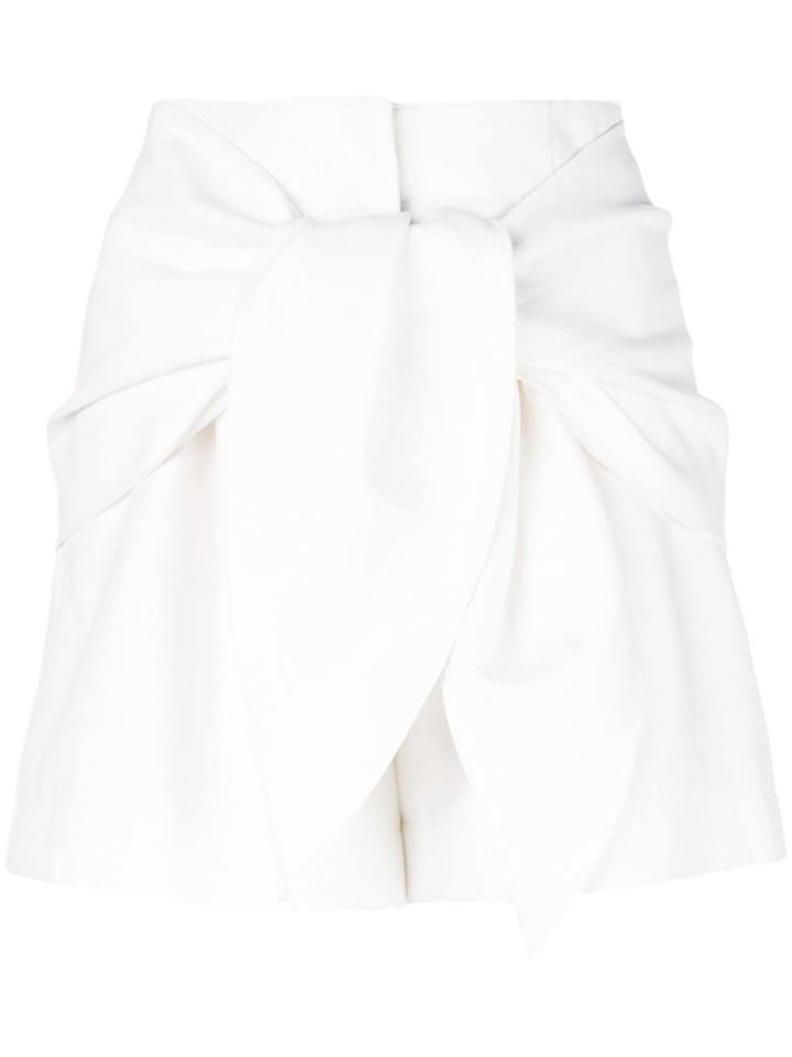 Tibi Tie Front Shorts - White