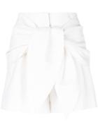 Tibi Tie Front Shorts - White