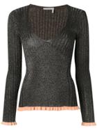 Chloé Ribbed Fitted Top - Metallic