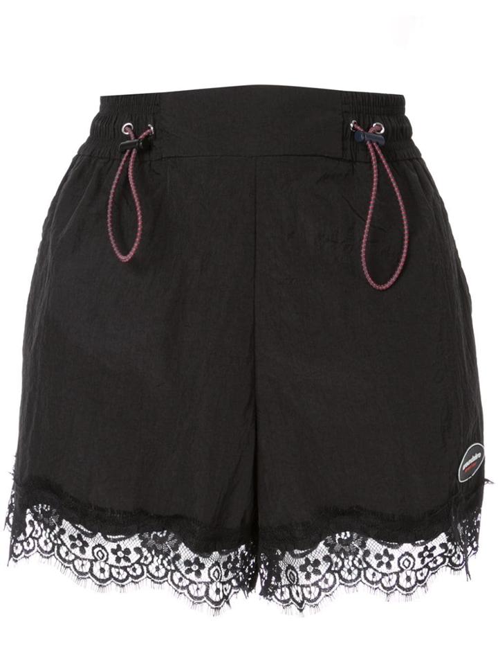 Ground Zero Lace Hem Shorts - Black