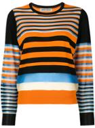 Henrik Vibskov Striped Round Neck Sweater - Yellow & Orange