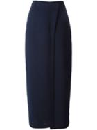 T By Alexander Wang Drape Suiting Wrap Skirt, Women's, Size: 4, Blue, Polyester