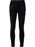 Amen Embellished Skinny Jeans, Women's, Size: 40, Black, Cotton