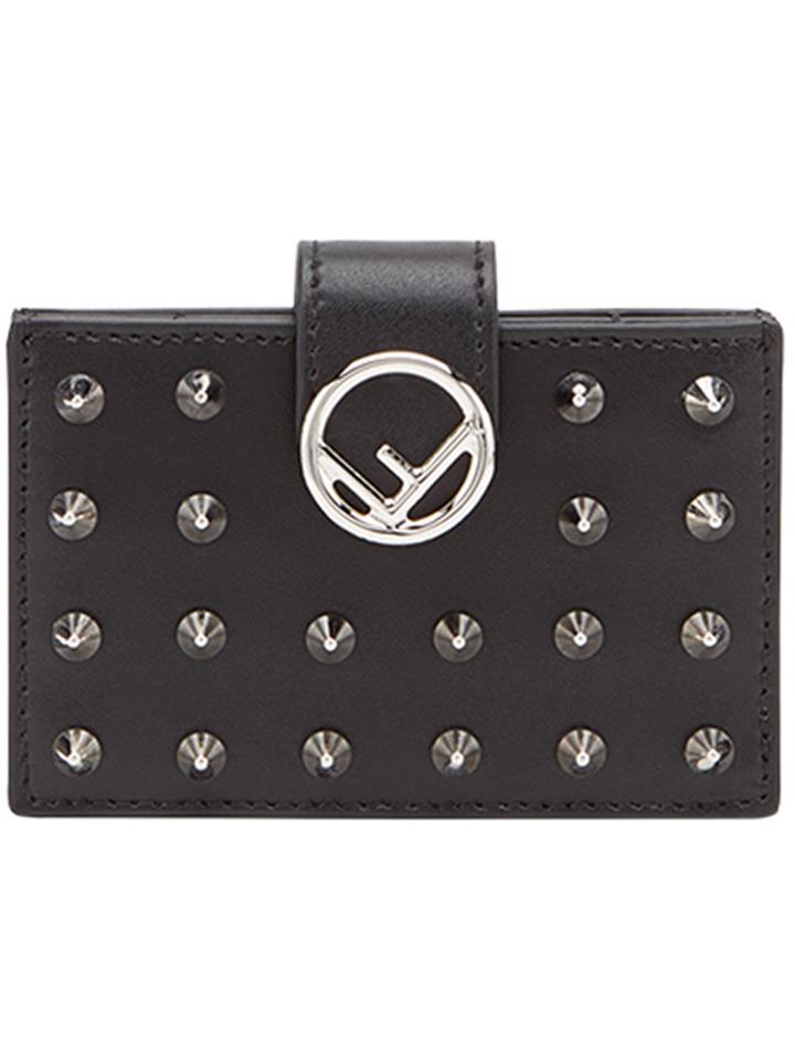 Fendi Studded Cardholder Wallet - Black