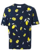 Ami Alexandre Mattiussi Lemon Print T-shirt, Men's, Size: Medium, Blue, Cotton