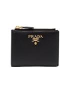 Prada Small Leather Logo Wallet - Black
