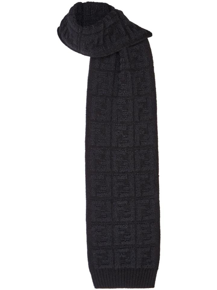 Fendi Ff Textured Scarf - Black