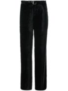 Arthur Arbesser Belted Wide Leg Trousers, Women's, Size: 40, Black, Viscose/silk/polyester