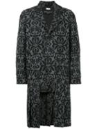 Comme Des Garçons Pre-owned Brocade Jacquard Coat - Grey