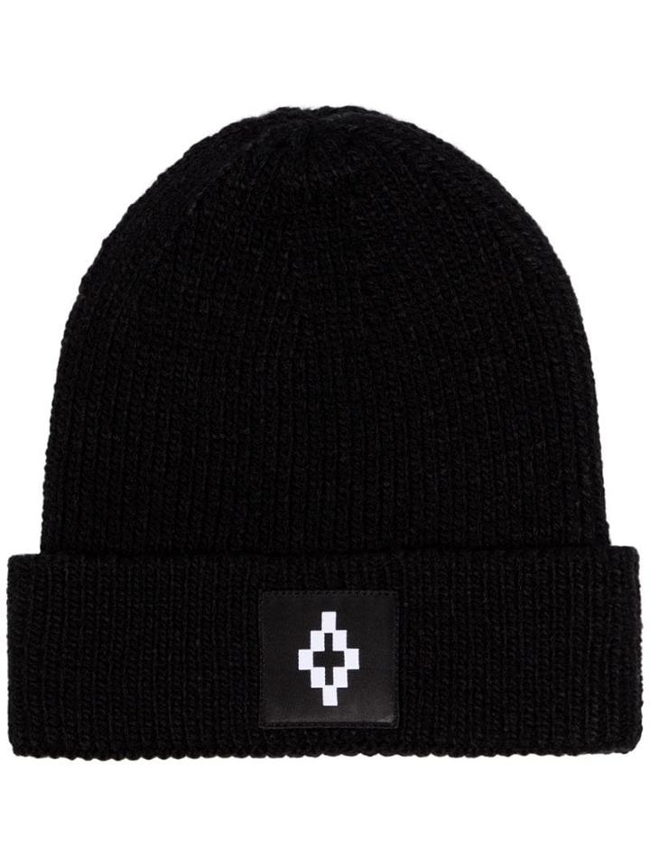 Marcelo Burlon County Of Milan Logo-patch Beanie Hat - Black