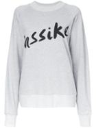 Bassike Logo Print Sweatshirt, Women's, Size: 6, Grey, Cotton