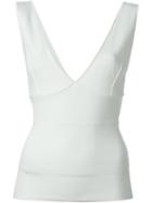 P.a.r.o.s.h. Plunging V-neck Top, Women's, Size: Medium, White, Viscose/spandex/elastane/polyamide