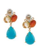 Bounkit Jewelry Stone Drop Earrings - Blue
