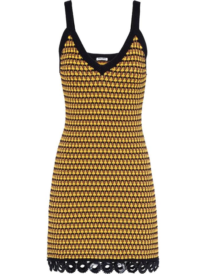 Miu Miu Cotton Crochet Dress - Yellow