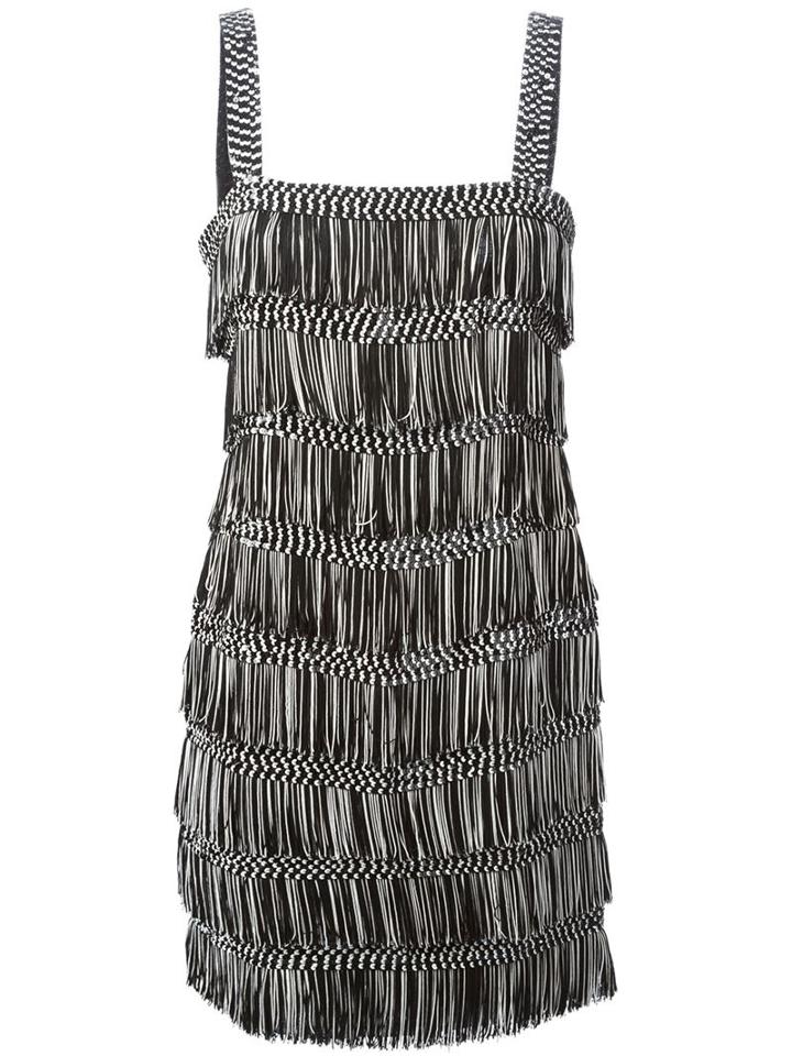 Christian Dior Vintage Sequined Fringe Panel Mini Dress