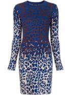 Lanvin Leopard Knitted Dress, Women's, Size: Medium, Blue, Polyamide/viscose/wool