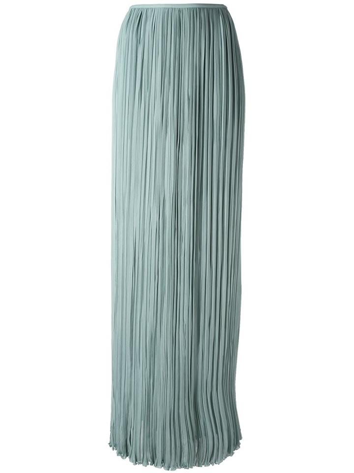 Lanvin Pleated Maxi Skirt, Women's, Size: 36, Blue, Silk