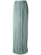 Lanvin Pleated Maxi Skirt, Women's, Size: 36, Blue, Silk