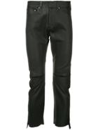 Sasquatchfabrix. Side Panelled Leather Trousers - Black