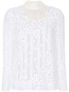 Valentino Floral Lace Embroidered Blouse - White