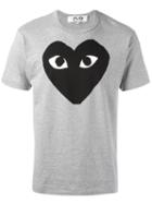Comme Des Garçons Play Heart Print T-shirt, Men's, Size: Medium, Grey, Cotton