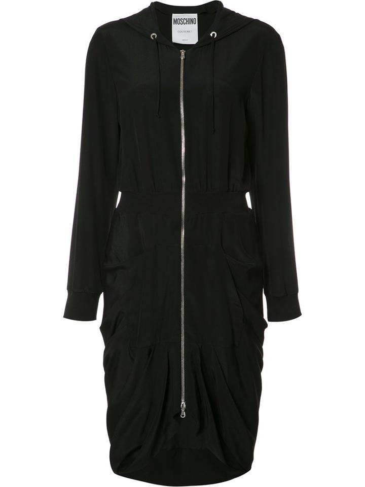 Moschino Hoodie Dress, Women's, Size: 46, Black, Silk