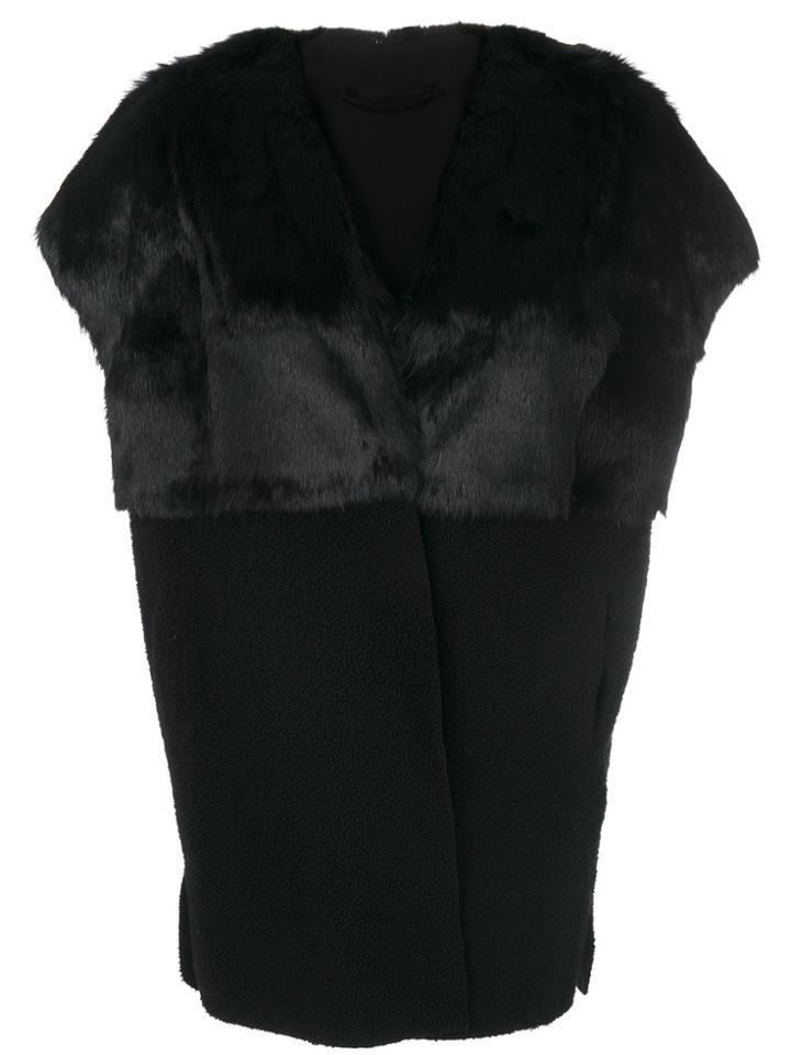 Salvatore Santoro V-neck Long Gilet - Black