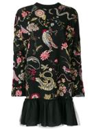 Red Valentino Patterned Sweatshirt Dress - Black