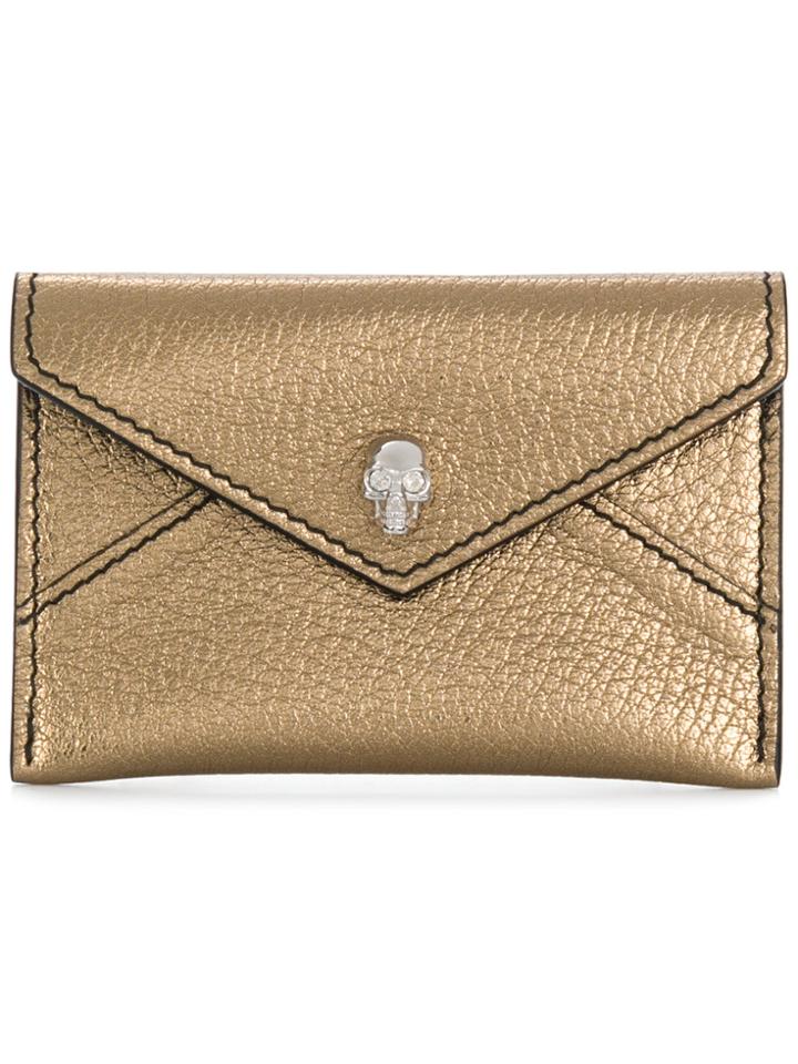 Alexander Mcqueen Skull Envelope Card Holder - Metallic