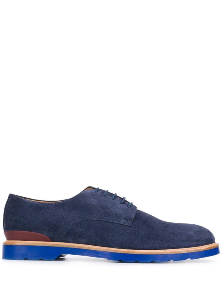 Ps Paul Smith Contrasting Sole Derby Shoes - Blue