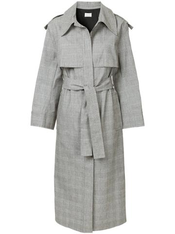 I Am Studio Checked Trench Coat - Grey