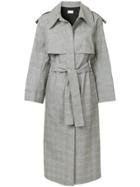 I Am Studio Checked Trench Coat - Grey