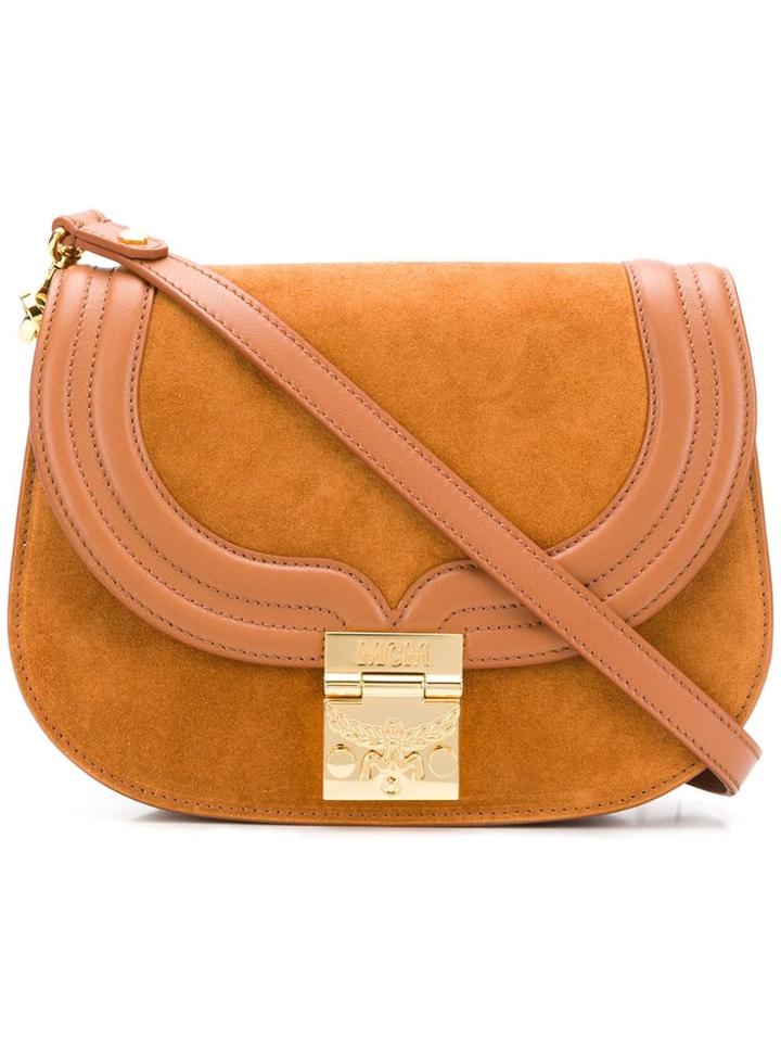 Mcm Embossed Shoulder Bag - Brown